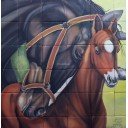 Mexican Talavera Mural Caballos